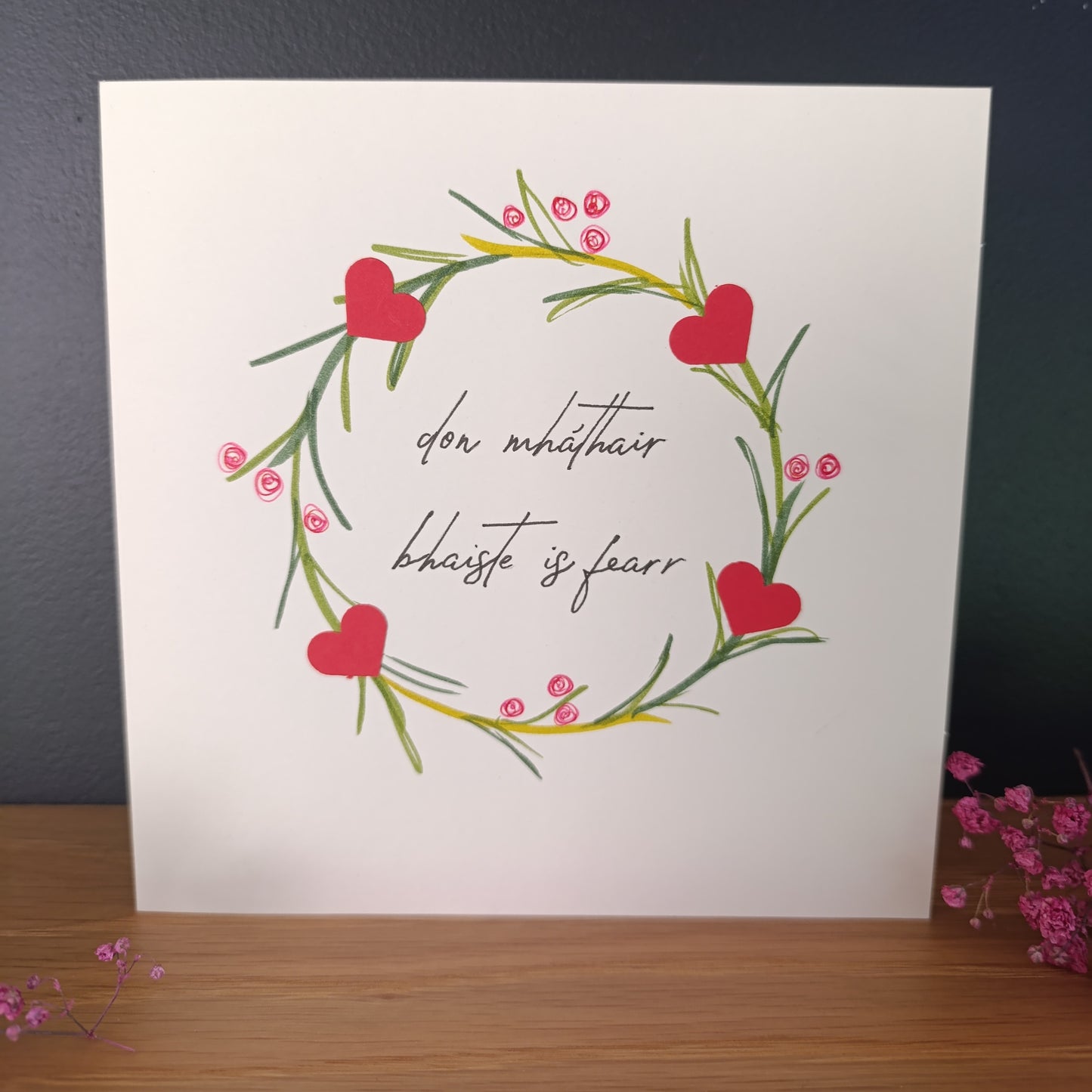 Handmade Irish Godmother’s Card – Don Mháthair Bhaiste is Fearr