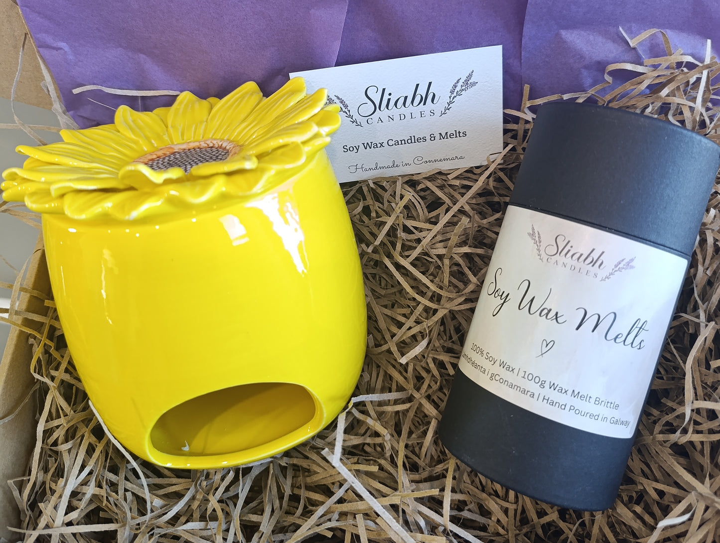 Sunflower Wax Burner Gift Set with Soy Wax Melts