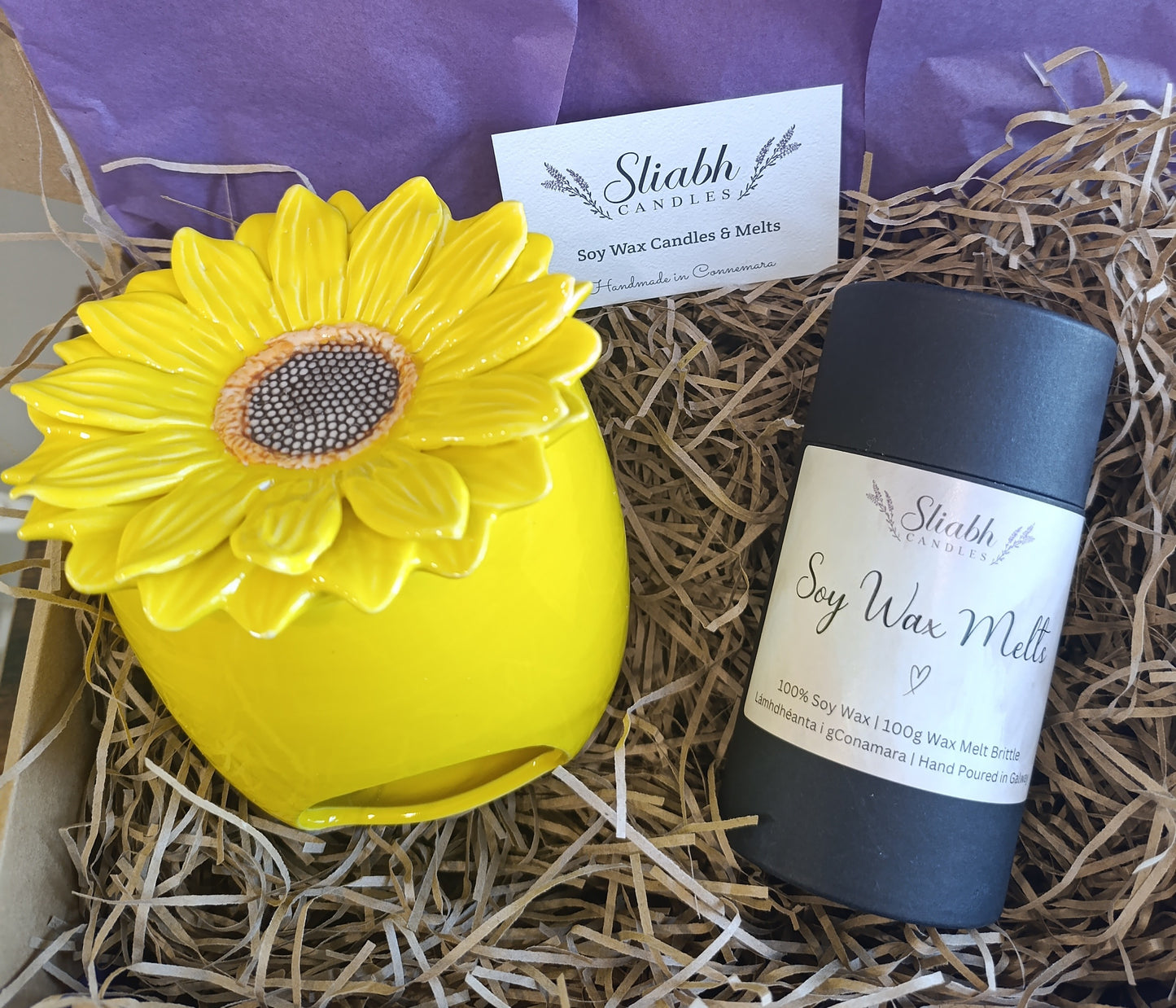 Sunflower Wax Burner Gift Set with Soy Wax Melts