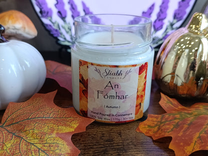 Autumn Inspired Soy Wax Candle | An Fómhar | Spiced Orange | Handmade in Ireland