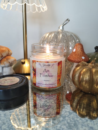 Autumn Soy Wax Candle | An Fómhar | Spiced Orange | Handmade in Ireland