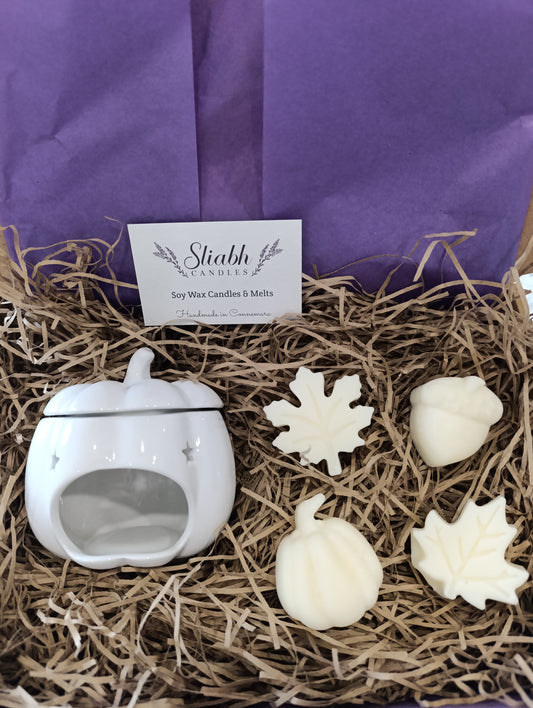 Autumn Burner & Wax Melts Gift Set | Pumpkin Burner & Wax Melts | Spiced Orange