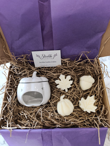 Autumn Burner & Wax Melts Gift Set | Pumpkin Burner & Wax Melts | Spiced Orange