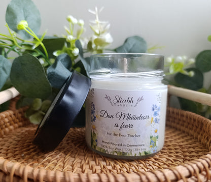 Teacher / SNA Gift Set – Soy Wax Candle & Wooden Apple Decoration