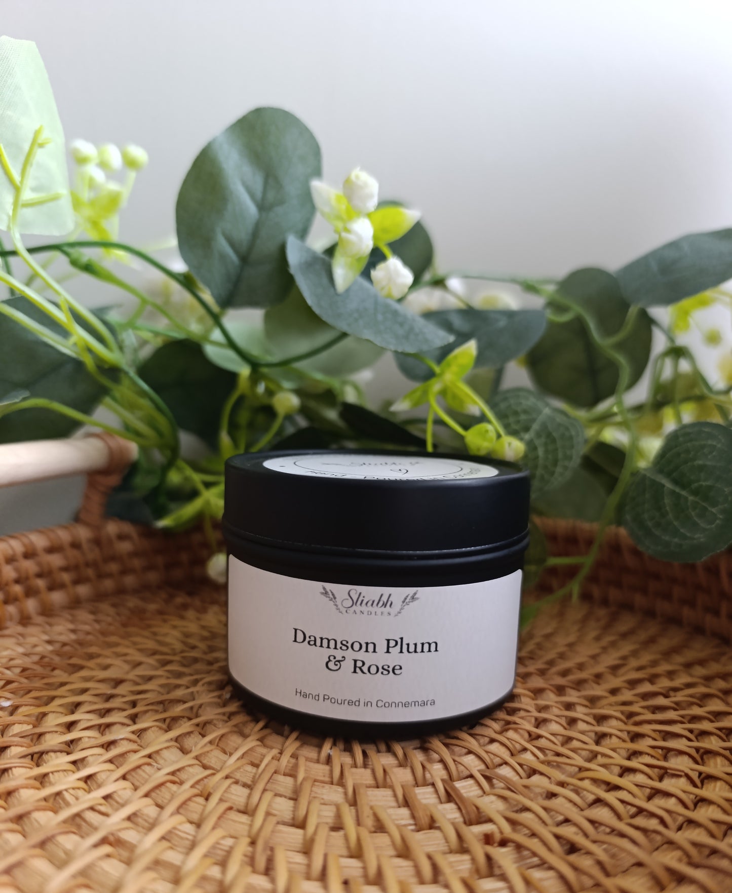 Damson, Plum & Rose Travel Tin Candle – Handmade in Connemara