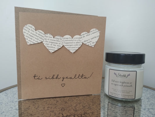 Engagement Candle & Card Set | Geallta | Engagement gift & present | Handmade in Connemara