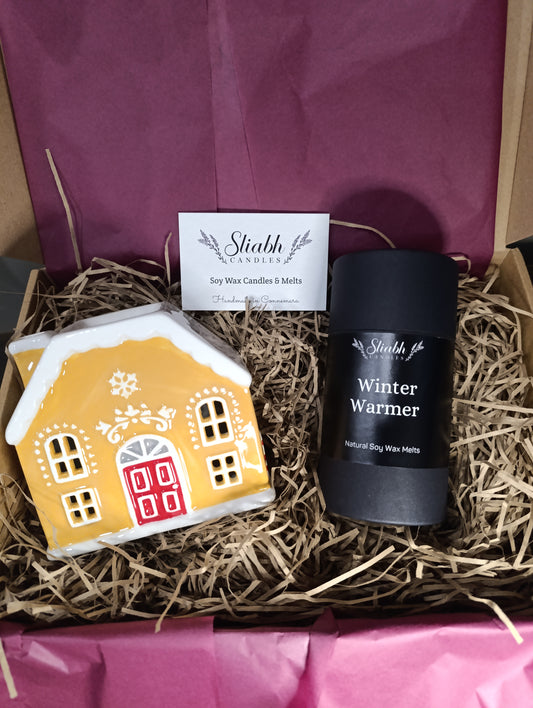 Festive Gingerbread House Wax Burner Gift Set