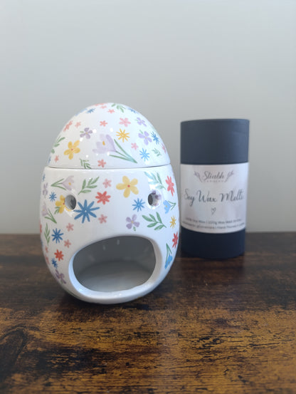 Spring Floral Print Wax Warmer & Oil Burner