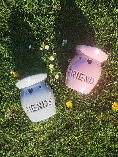 Friends Oil Burner & Wax Warmer | Pink Lustre Ceramic | Heart Cutout