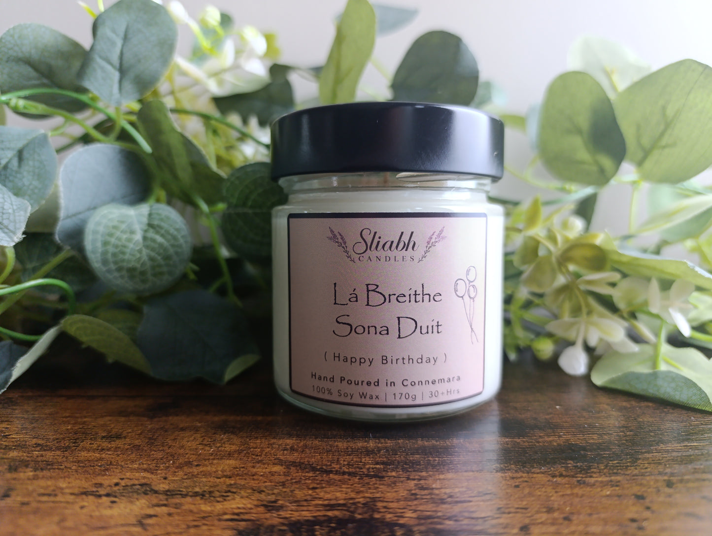 Irish Birthday Candle & Card Gift Set – Handmade in Connemara