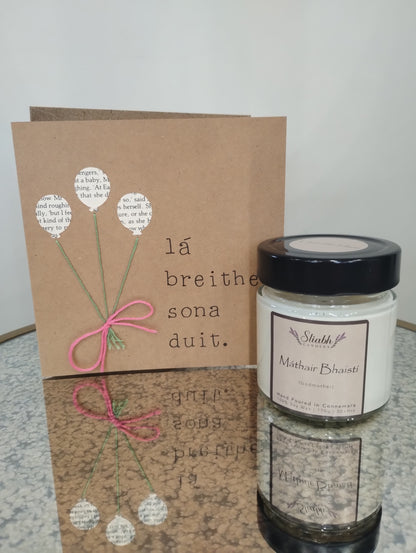 Godmother Birthday Candle & Card Set | Breithlá | Birthday gift Godmother | Handmade in Connemara