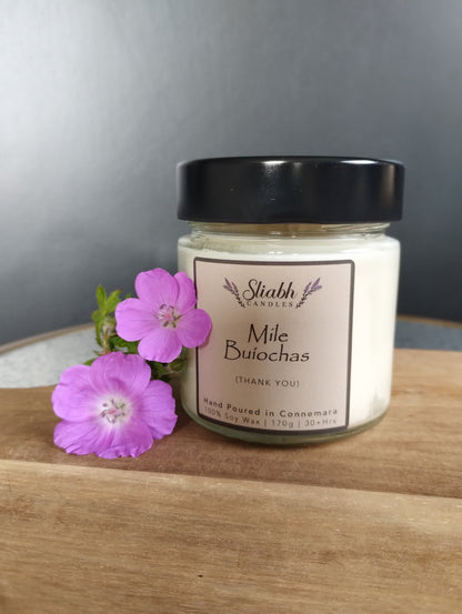 Thank you Gift | Míle Buíochas | Handmade Soy Wax Candle