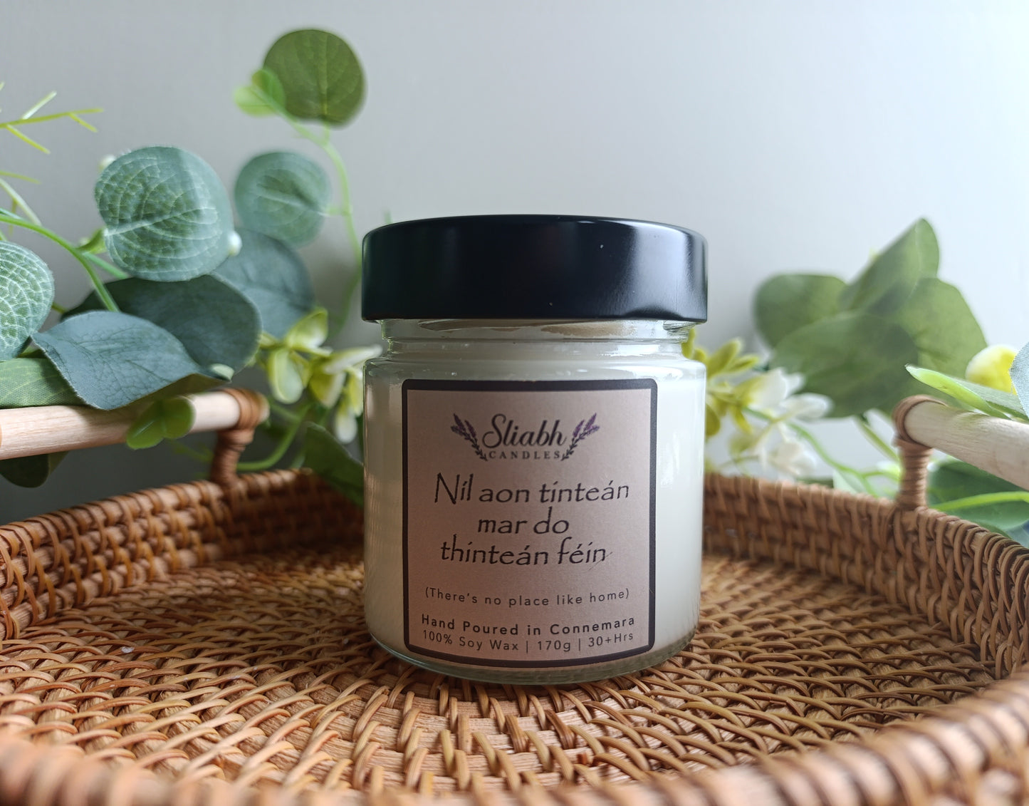 “Níl aon tinteán mar do thinteán féin” Soy Wax Candle – Handmade Irish Home Gift