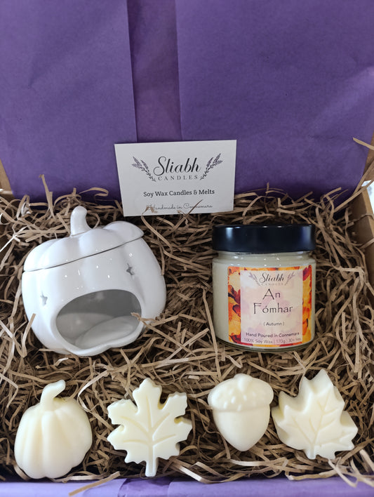 The Ultimate Autumn Gift Set | Pumpkin Burner | An Fómhar Candle & Wax Melts | Spiced Orange