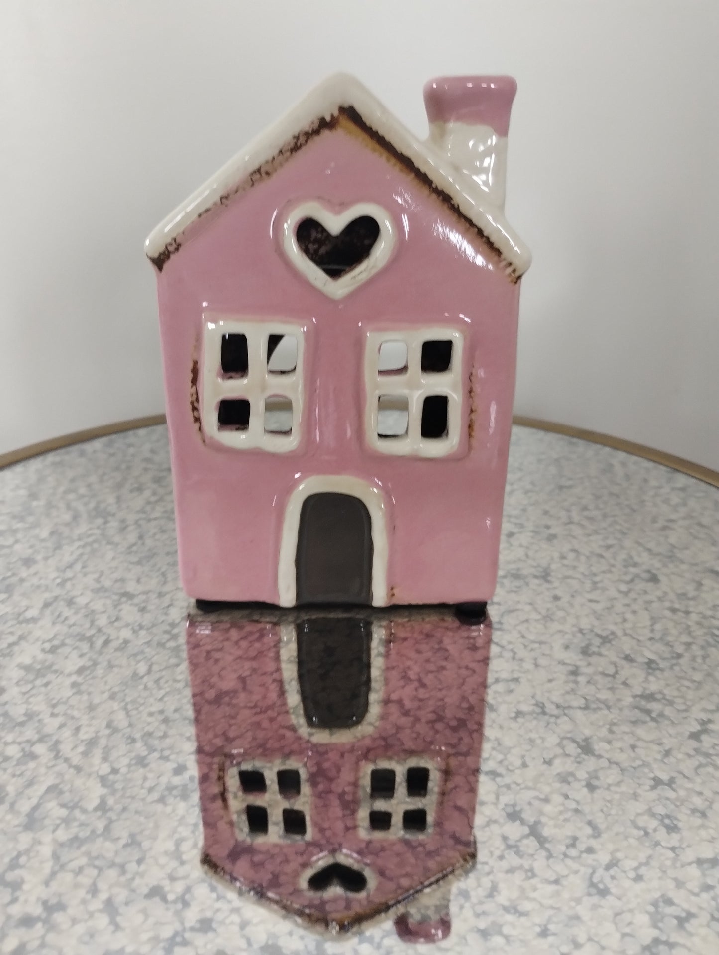 Pink Pottery House Wax Warmer | Sliabh Candles | Handpainted Wax & Oil Burner . 