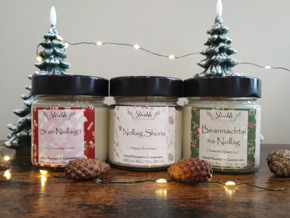 Sliabh Candles Christmas Soy Wax Candle. Handmade in Ireland.