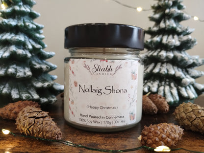 Sliabh Candles Christmas Soy Wax Candle. Handmade in Ireland.