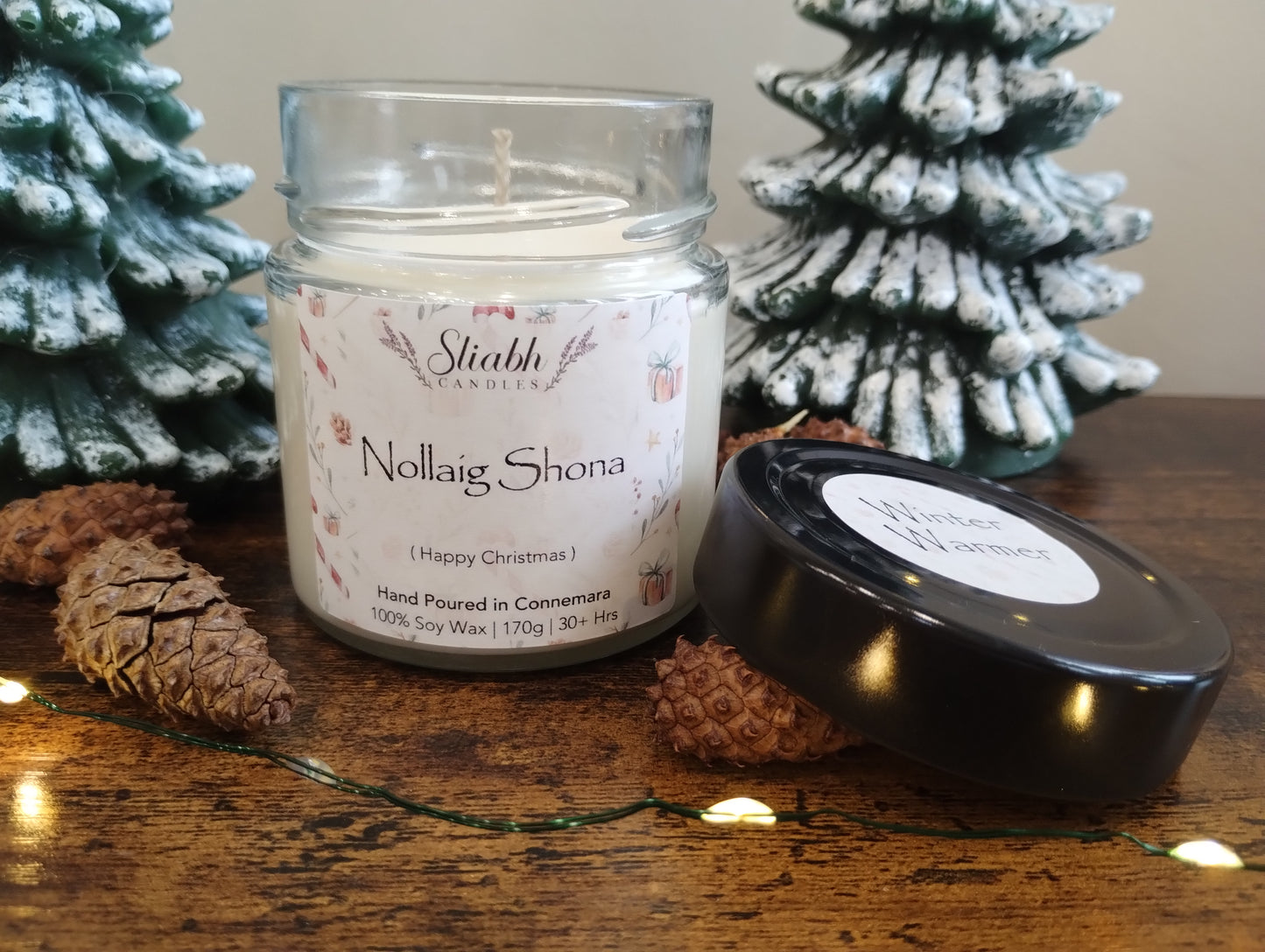 Sliabh Candles Christmas Soy Wax Candle. Handmade in Ireland.