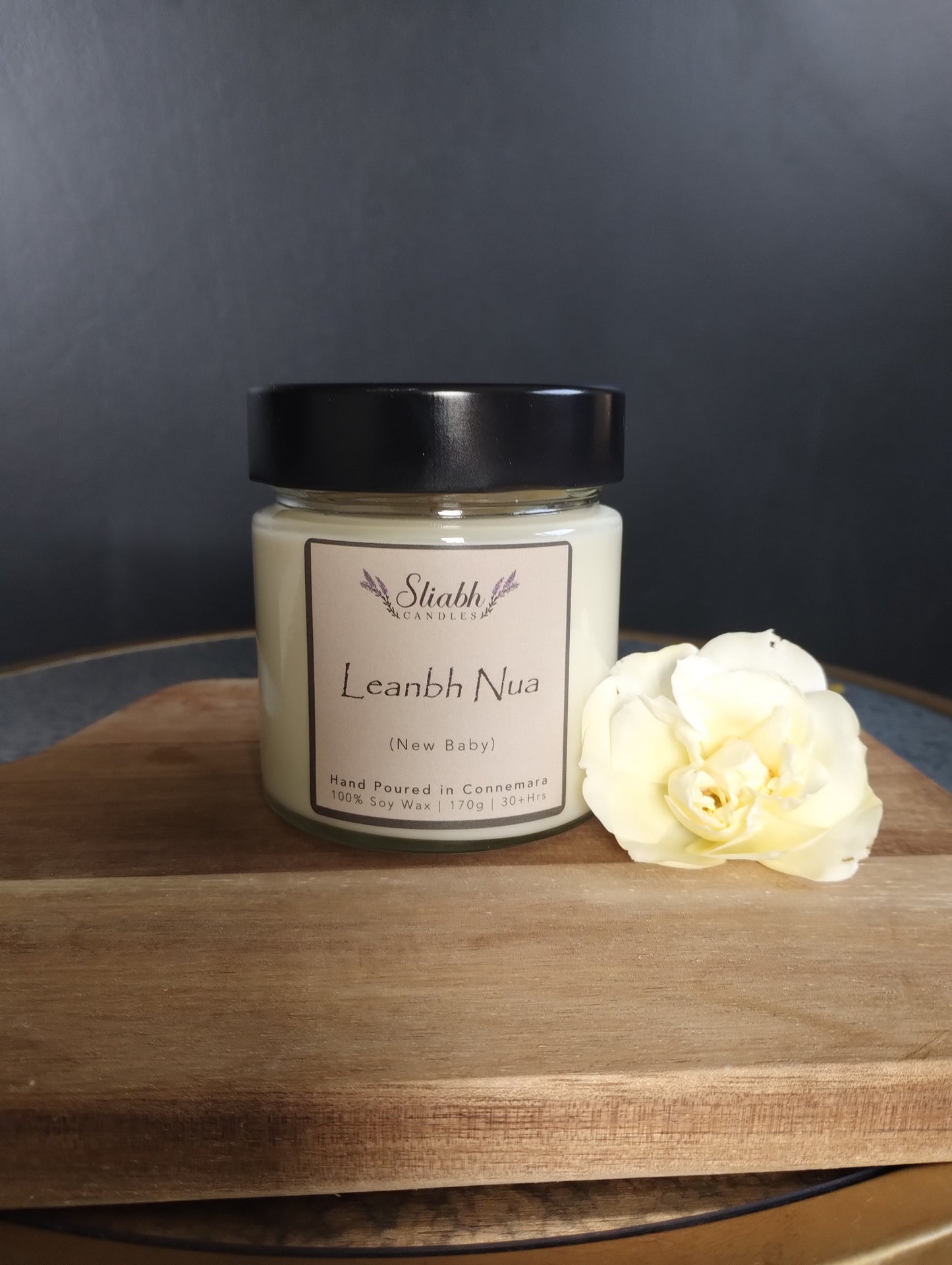 New Baby Gift | Leanbh Nua | Handmade Soy Wax Candle