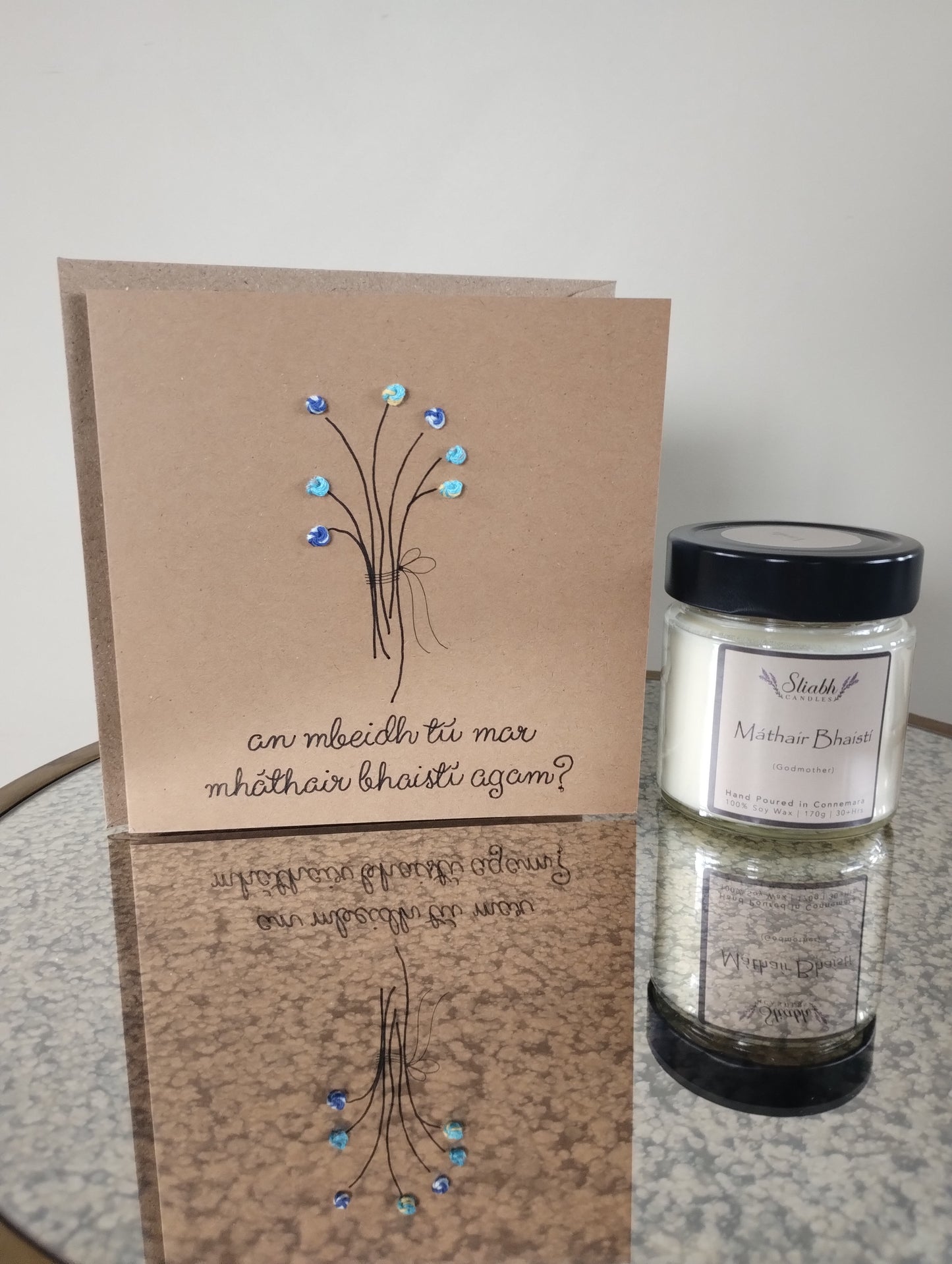 Will you be my Godmother Candle & Card Set | Máthair Bhaistí | Godmother Proposal Gift | Handmade