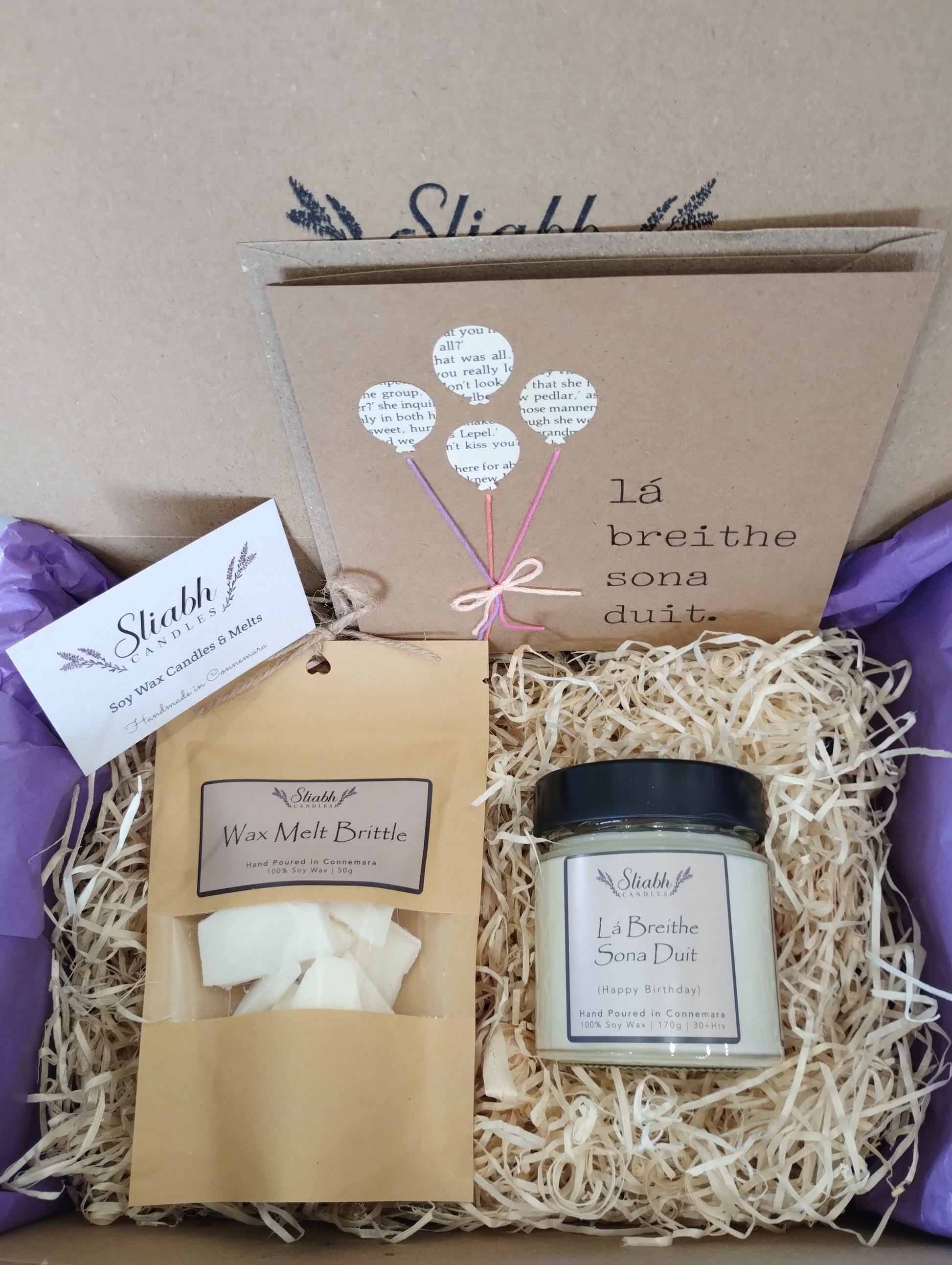 Birthday Gift Box | Breithlá | Sliabh Candles | Handmade in Connemara