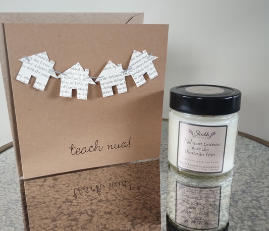 New Home Candle & Card Set | Teach Nua | New house gift | Handmade in Connemara