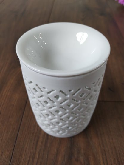 Sliabh Candles White Lattice Oil & Wax Ceramic Burner