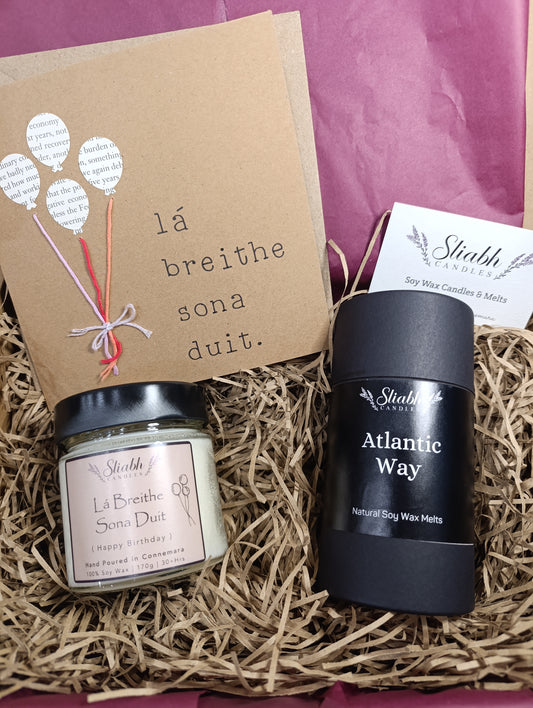 Birthday Box | Breithlá | Sliabh Candles | Handmade in Connemara