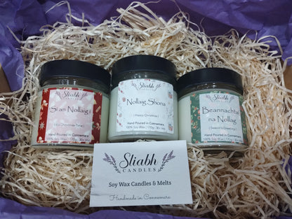 Festive Trio: 3 x Soy Wax Christmas Candles in Gift Box | Christmas Gifts