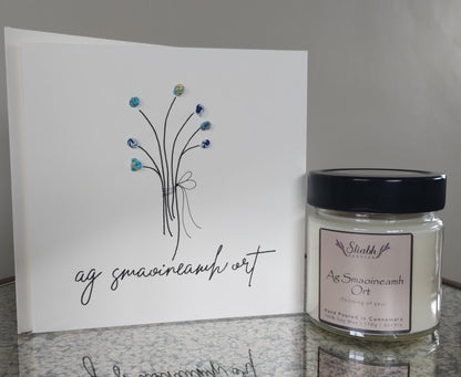 Thinking of you Candle & Card Set | Ag Smaoineamh Ort | Thoughtful gift | Handmade in Connemara 