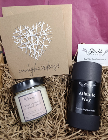 Wedding Gift Box | Just Married Present | Sliabh Candles | Handmade in Connemara