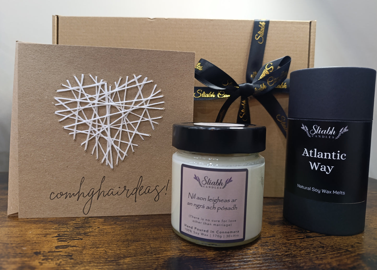 Wedding Gift Box | Just Married Present | Sliabh Candles | Handmade in Connemara