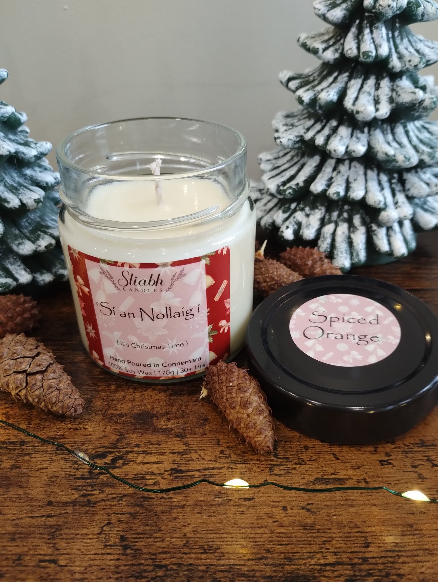 Christmas soy wax candle. Handmade in Ireland. 