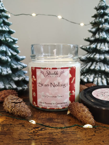 Christmas soy wax candle. Handmade in Ireland. 