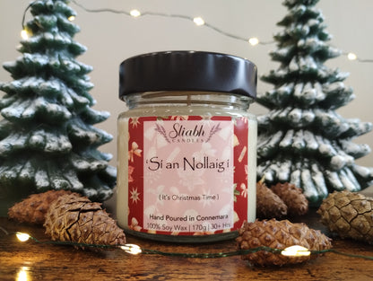 Christmas soy wax candle. Handmade in Ireland. 