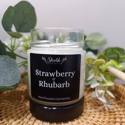 Strawberry & Rhubarb Soy Wax Candle – Hand-Poured in Connemara