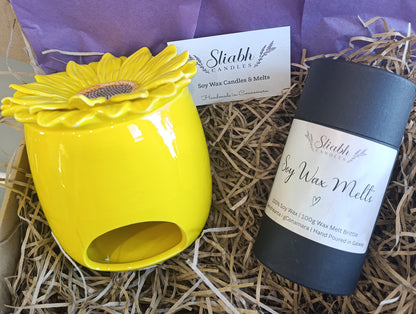 Sunflower Wax Burner Gift Set with Soy Wax Melts