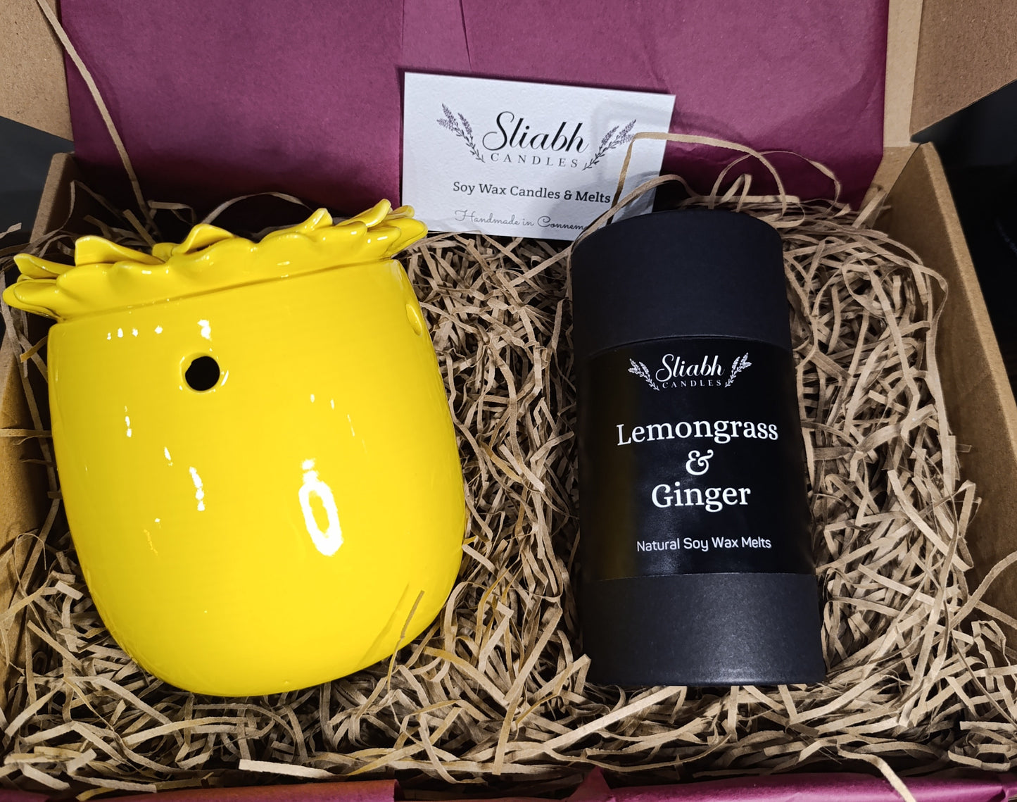 Sunflower Wax Burner Gift Set with Soy Wax Melts