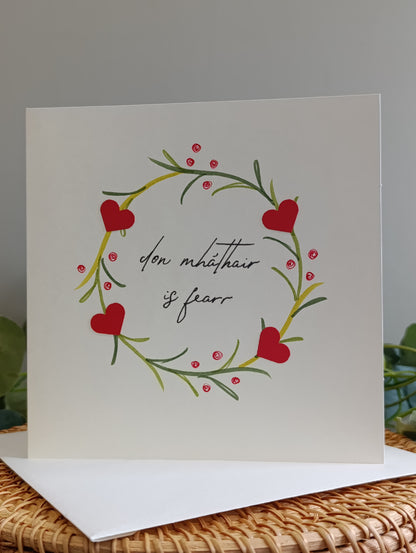 An Mháthair is fearr Candle & Card Gift Set – Mother’s Day Gift for Mam