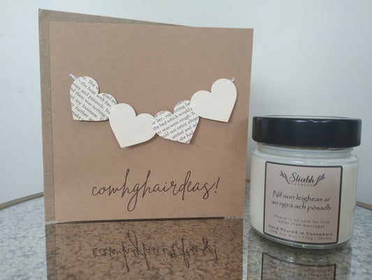 Wedding Candle & Card Set | Just Married | Wedding gift | Pósta | Handmade in Connemara