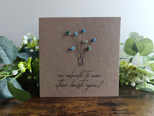 'Will you be my Godfather?'| An mbeidh tú mar athair baistí agam? | Handmade Irish card