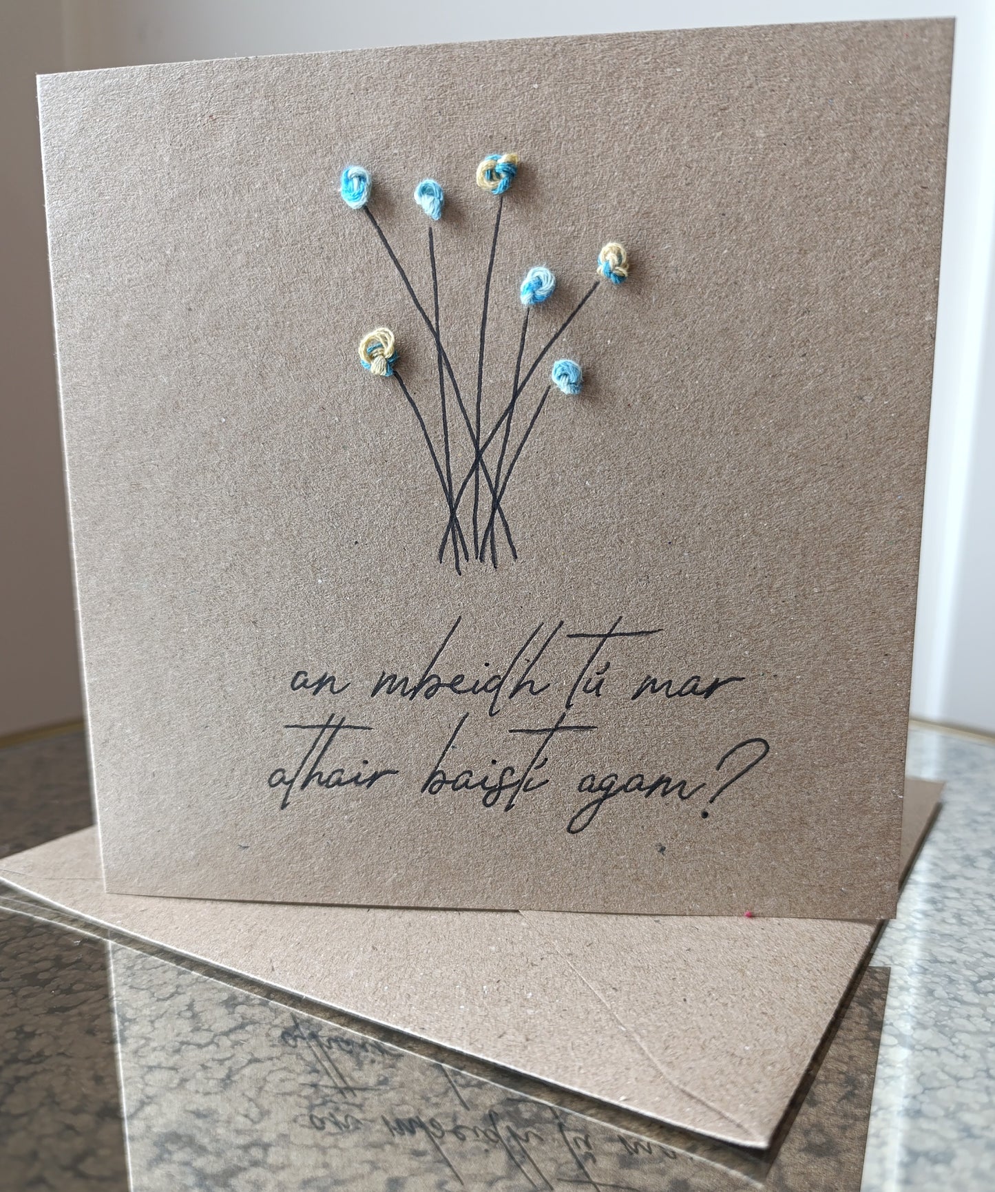 'Will you be my Godfather?'| An mbeidh tú mar athair baistí agam? | Handmade Irish card
