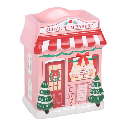 Ceramic Christmas Oil Burner with Candy Cane Bakery Design