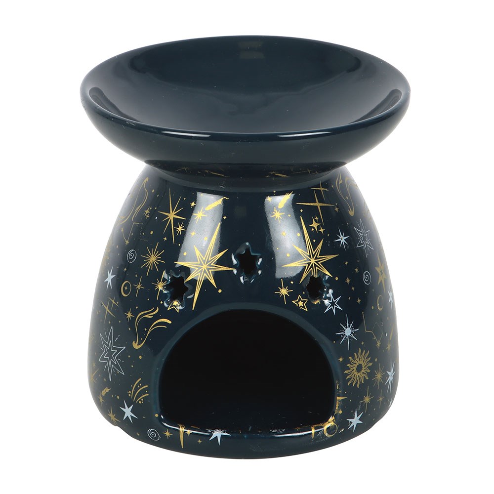 Blue Starry Night Oil Burner with Celestial Design