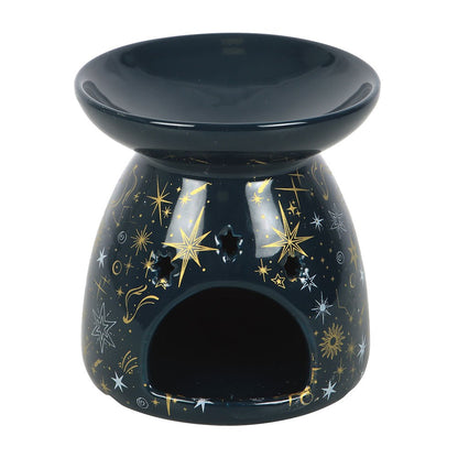 Blue Starry Night Oil Burner with Celestial Design