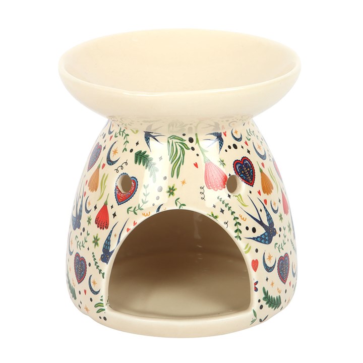 Midnight Bloom Wax Burner with Hand-Poured Irish Soy Wax Melts