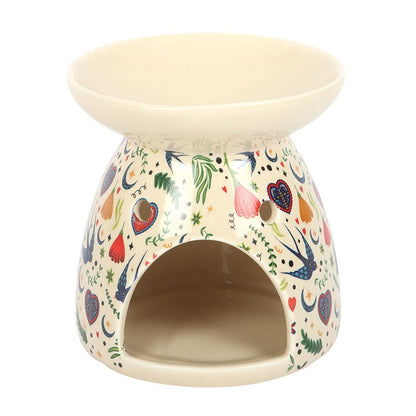 Midnight Bloom Wax Burner with Hand-Poured Irish Soy Wax Melts